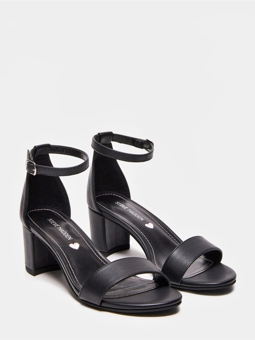 Steve Madden Kids’ Black Smooth block heel sandals